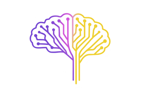 neurale Rete cervello illustrazione digitale circuito albero raggiante pendenza Linee astratto tecnologia artificiale intelligenza innovazione futuristico creativo trasparenza sfondo png