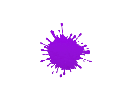 Purper verf plons, geïsoleerd Aan transparant achtergrond, met levendig kleur en dynamisch geklater patroon, geschikt voor creatief ontwerp, kunst projecten, en digitaal grafiek png