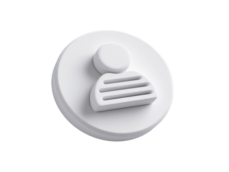 3d bianca utente icona con minimalista disegno, circolare sfondo, e moderno stile, adatto per profilo, account, o avatar rappresentazione nel digitale interfacce png