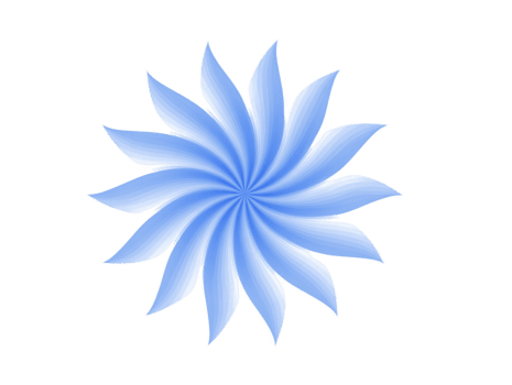 blu astratto spirale fiore con morbido pendenza petali radiante a partire dal centro, la creazione di dinamico, moderno, e calmante design adatto per sfondi o decorativo elementi png