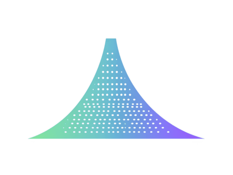 abstrakt lutning form med slät kurva, blå och grön Färg, geometrisk mönster, perforerad yta, modern minimal design, isolerat på genomskinlighet bakgrund png