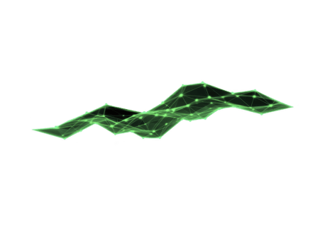 verde poligonal malla red digital resumen forma brillante líneas y puntos futurista tecnología 3d representación aislado en transparencia antecedentes moderno datos visualización innovación concepto png