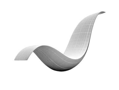 gebogen Oberfläche 3d abstrakt gestalten Weiß Gitter modern Design glatt Welle minimal isoliert futuristisch Digital Kunst kreativ Konzept. elegant bilden weckt Sinn von Innovation und Ruhe png