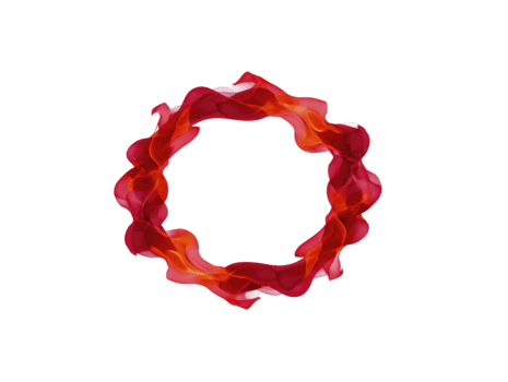 abstrait rouge Orange circulaire forme écoulement ondulé lignes transparent artistique conception moderne numérique art isolé sur transparence Contexte Créatif énergie dynamique mouvement vibrant Couleur png