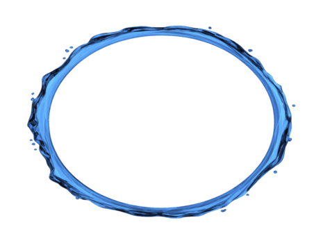 blu acqua spruzzo cerchio, liquido squillare con trasparente sfondo, pulito e rinfrescante, adatto per disegno, purezza e freschezza concetto, dinamico e energico visivo elemento png