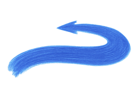 gebogen blauw pijl met getextureerde penseelstreek stijl, richten links en omhoog, geïsoleerd Aan transparant achtergrond, symboliseert richting, beweging, of navigatie png