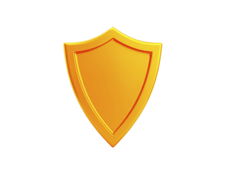 d'oro scudo icona con lucido finire isolato su trasparente sfondo simboleggiante protezione sicurezza e forza adatto per digitale design ragnatela o gioco interfaccia png