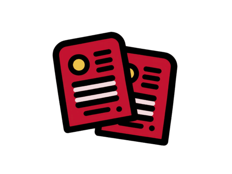 röd dokumentera ikon platt stil med gul cirkel och vit rader representerar pappersarbete Rapportera eller fil isolerat på transparent bakgrund lämplig för företag eller kontor använda sig av png