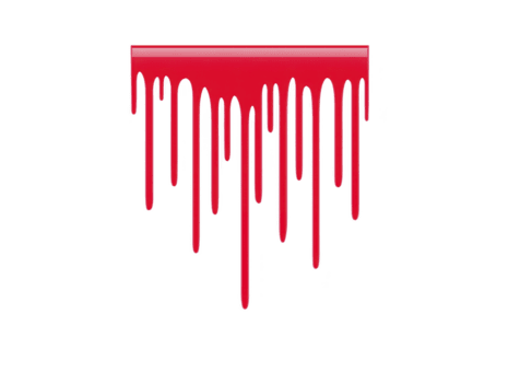 rood druipend verf met glanzend structuur stromen neerwaartse Aan transparantie achtergrond, creëren dramatisch en intens zichtbaar effect geschikt voor verschrikking of halloween thema's png