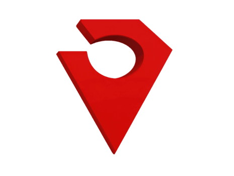 vermelho geométrico forma moderno abstrato Projeto 3d polígono isolado em transparência fundo negrito cor criativo símbolo mínimo estilo dinâmico afiado Beira contemporâneo arte png