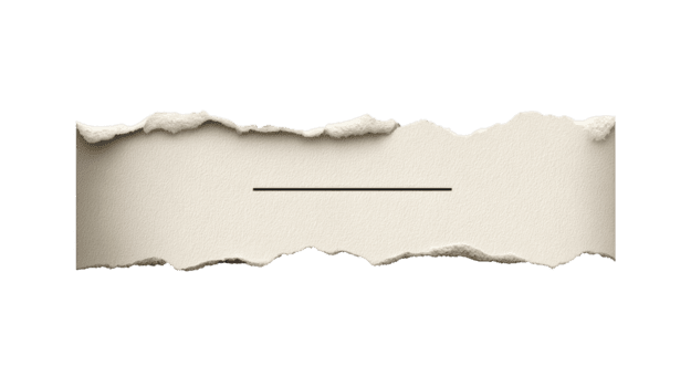 strappato carta bordo con orizzontale linea, strutturato beige sfondo, realistico strappato effetto, vuoto spazio per testo, isolato su trasparente sfondo, creativo design elemento png