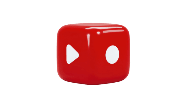 röd kub med avrundad kanter terar vit triangel och vit cirkel, isolerat på transparent bakgrund, lekfull och modern design, lämplig för spel eller pedagogisk begrepp png