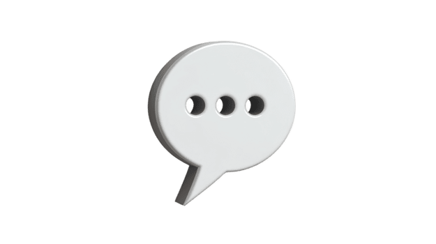 Speech bubble white isolated 3D communication message icon minimal modern blank symbol concept digital clean empty chat design simple conversation background png