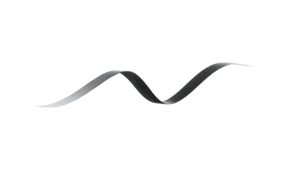 zwart metalen lint, geïsoleerd Aan transparant achtergrond, vormen glad Golf vorm met modern, elegant, en minimalistisch stijl, geschikt voor ontwerp of decoratie png