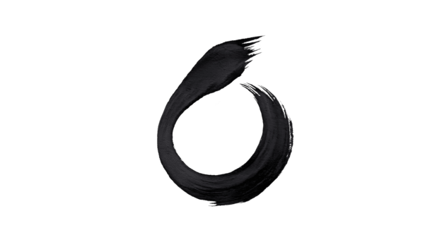 abstrakt svart bläck penseldrag former cirkulär form med öppen topp, liknar minimalistisk zen symbol, isolerat på transparent bakgrund, frammanande lugna och balans png