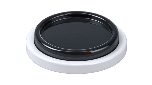 svart runda plast lock med glansig Avsluta, isolerat på genomskinlighet bakgrund, lämplig för behållare eller burk förpackning, modern och minimalistisk design, rena och enkel stil png