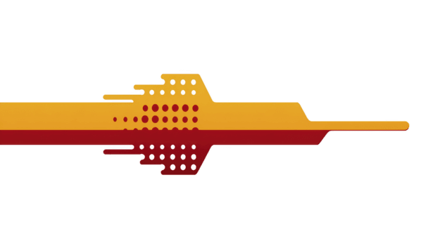 amarillo y rojo resumen geométrico frontera con moderno trama de semitonos punto patrón, dinámica horizontal línea, y futurista estilo, Perfecto para pancartas, encabezados, o digital antecedentes png