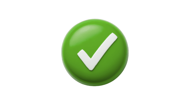 verde dai un'occhiata marchio 3d icona approvazione simbolo isolato su trasparente sfondo positivo conferma moderno design successo concetto digitale pulsante pulito e semplice stile png