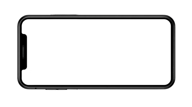 smartphone telaio nero orizzontale vuoto schermo moderno digitale dispositivo tecnologia isolato modello vuoto Schermo mobile toccare schermo minimo elegante contemporaneo portatile comunicazione aggeggio png