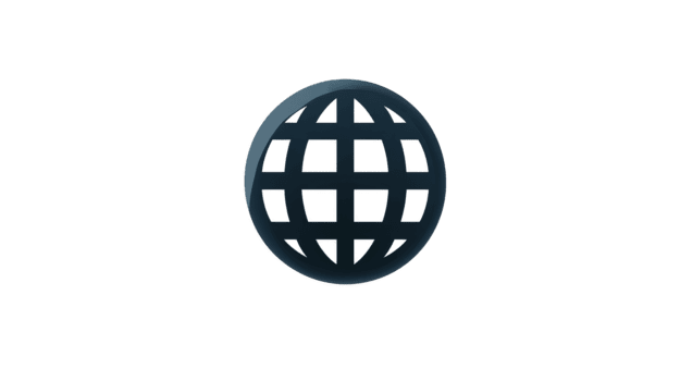 Globe icon black and blue isolated on transparent background symbolizing global network internet communication and worldwide connection modern and minimalistic style png