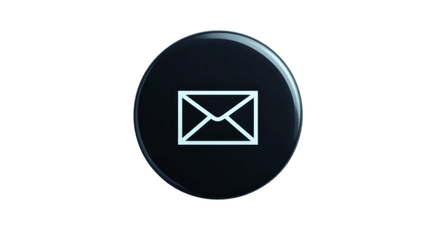 Envelope icon mail symbol communication message email digital transparency background round button modern minimalistic design png