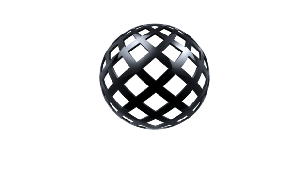 Metallic sphere geometric pattern 3D rendering transparency background modern abstract design shiny surface futuristic style digital art isolated object elegant minimalism png