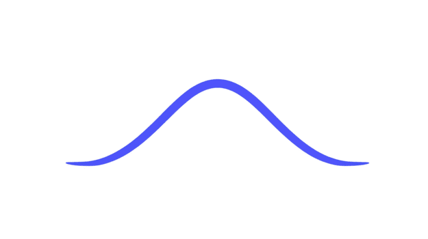 Smooth blue bell curve transparency background simple minimalistic style mathematical graph normal distribution elegant and clean science and education concept calm and balanced visual png