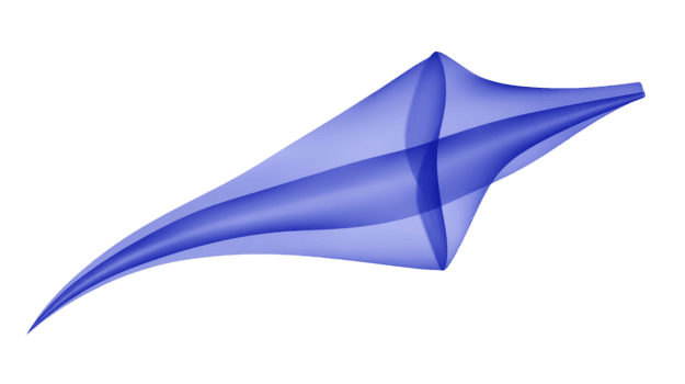 abstrakt Blau 3d Form, glatt transparent Oberfläche, modern Digital Kunst, dynamisch fließend form, futuristisch Design, kreativ visuell, isoliert auf Transparenz Hintergrund png