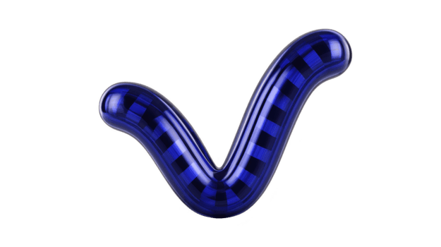 Blue metallic check mark with glossy finish, abstract design, isolated on transparent background, modern and futuristic style, symbolizing approval or success png