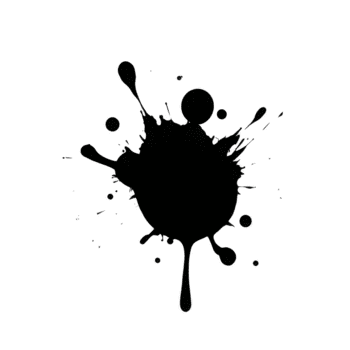 Black ink splatter abstract shape isolated on transparent background creative design element artistic paint splash dynamic expressive suitable for backgrounds overlays or graphic projects png