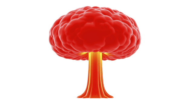 rosso fungo nube esplosione ardente esplosione drammatico energia isolato su trasparente sfondo simboleggiante Pericolo distruzione e energia con intenso colore e dinamico forma png