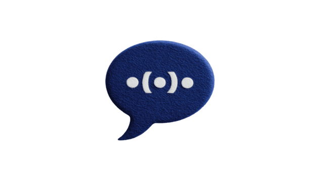 Blau Rede Blase Symbol mit texturiert Oberfläche, mit Weiß Emoticon im Center, isoliert auf transparent Hintergrund, symbolisieren Kommunikation, Plaudern, und Digital Konversation png