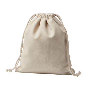 neutro coulisse Borsa fatto di strutturato tessuto con un' delicato modello png