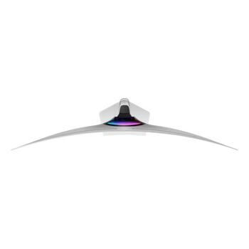 top view curved computer monitor isolated white background photo