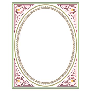Decorative oval frame with intricate design vector