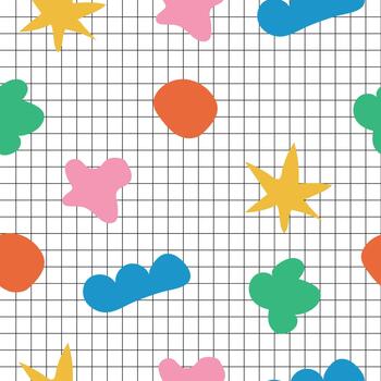 juguetón resumen modelo con diferente formas sin costura antecedentes en collage estilo vector