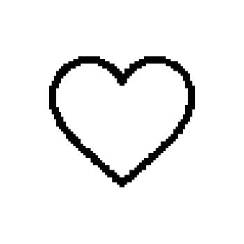 Pixel art heart simple and clean minimalist design graphic element symbol of love and affection concept vector
