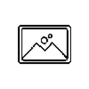 Mountain in pixel style illustration of landscape pixel graphics for web design picture vector