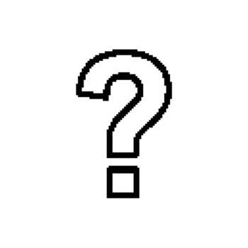 Question mark outline design in pixel art style representing uncertainty doubt or inquiry symbol vector
