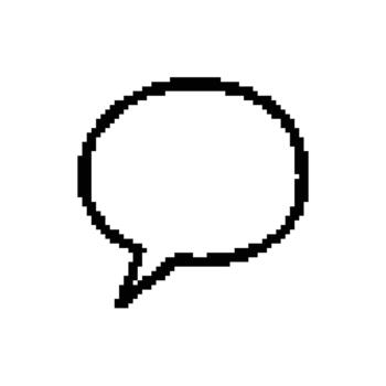 habla burbuja contorno diseño en píxel Arte estilo representando conversacion mensaje o diálogo icono vector