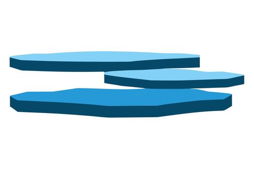 Abstract blue floating platforms for product display promotion vector