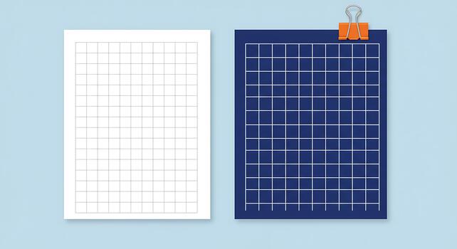 Versatile grid paper sheets with distinct patterns suitable for academic design or technical drafting tasks on a light blue backdrop photo