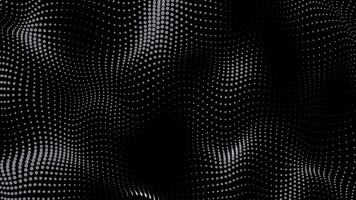 Abstract and technology dots wave background. Dot pattern with halftone effect. abstract wave technology background with black color digital Dot background animation. Seamless loop 4k video
