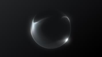 cinzento brilhando digital esfera do plasma partícula fluxo em Sombrio fundo. branco energia do futurista esfera. dinâmico brilhante prata essencial. 4k 60fps em loop gráficos. digital ficção científica o negócio abstrato video