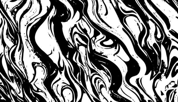 black and white abstract pattern with wavy lines vector