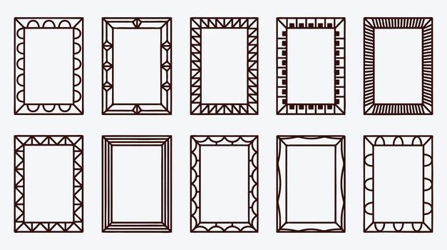 colección de decorativo imagen marco diseños y frontera elementos conjunto vector