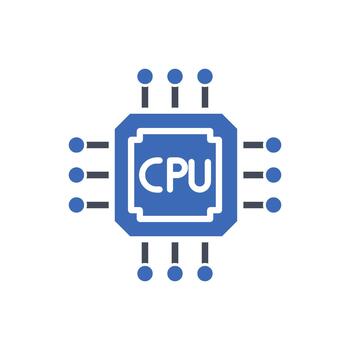 The cpu icon is shown on a white background vector