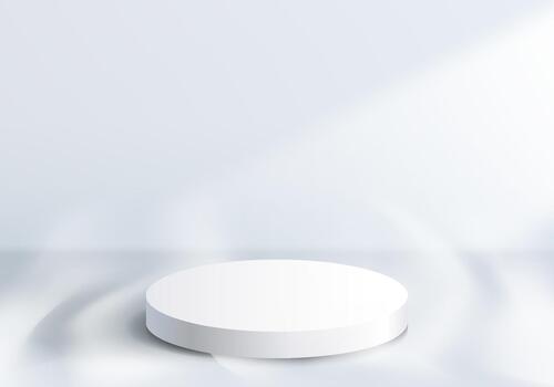 White circular display platform vector
