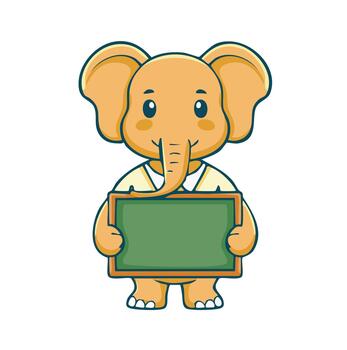 An elephant holding a blackboard with a message vector