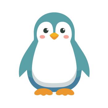A penguin is standing in front of a white background vector
